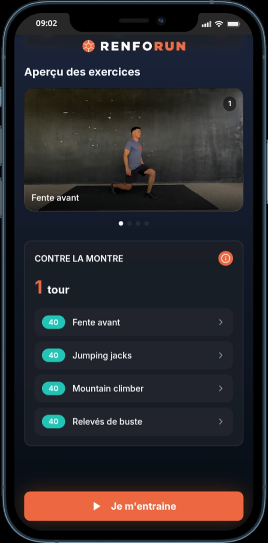 RenfoRun App Interface
