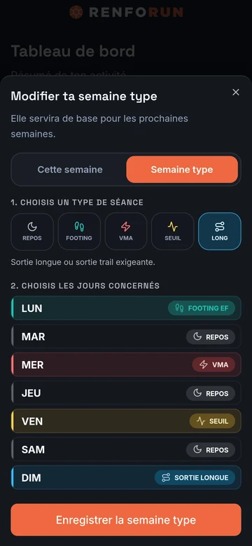 RenfoRun - ajoute ta semaine de course
